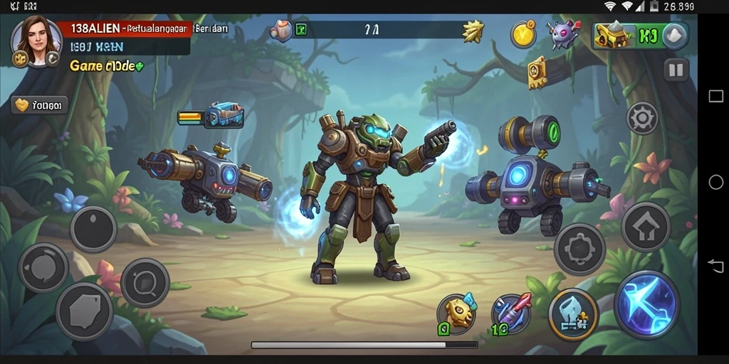 Screenshot gameplay dari 138ALIEN menampilkan aksi seru di luar angkasa.