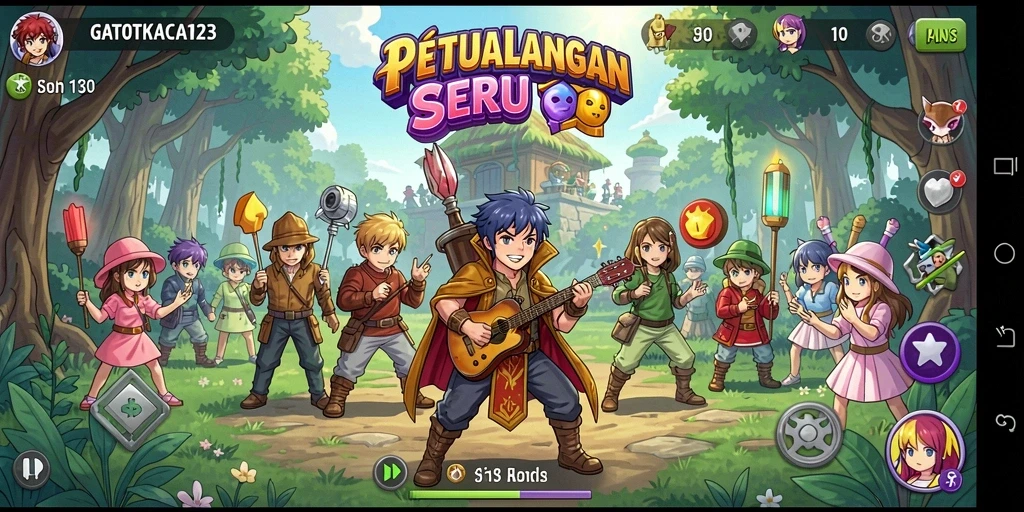 Tampilan gameplay GATOTKACA123 dengan karakter anime yang menakjubkan.