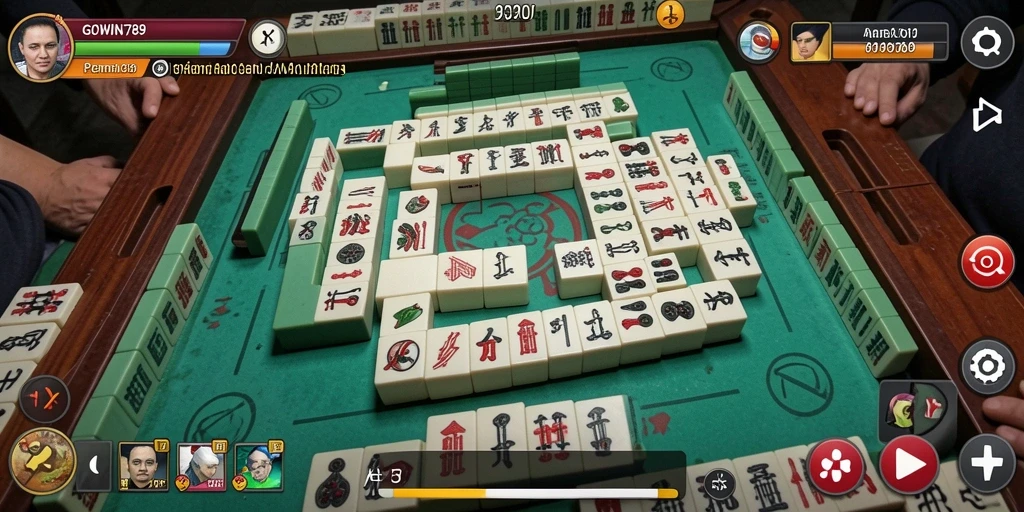 Screenshot gameplay GOWIN789 menampilkan suasana permainan Mahjong yang seru.