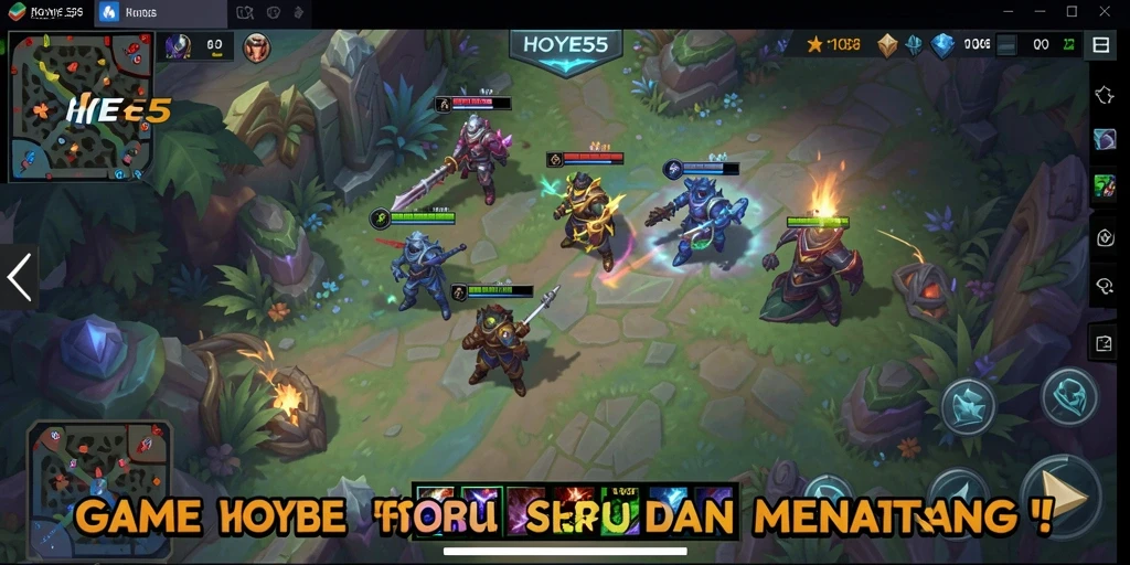 Screenshot gameplay HOYE55 yang menampilkan aksi pertempuran seru.
