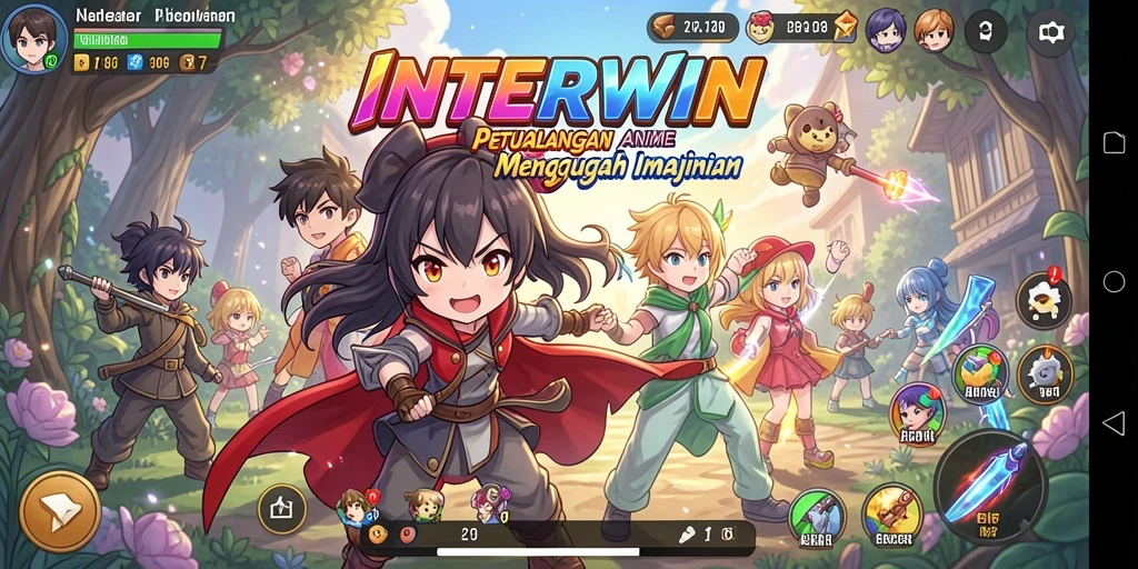 Tampilan permainan INTERWIN yang menakjubkan dengan karakter Anime.