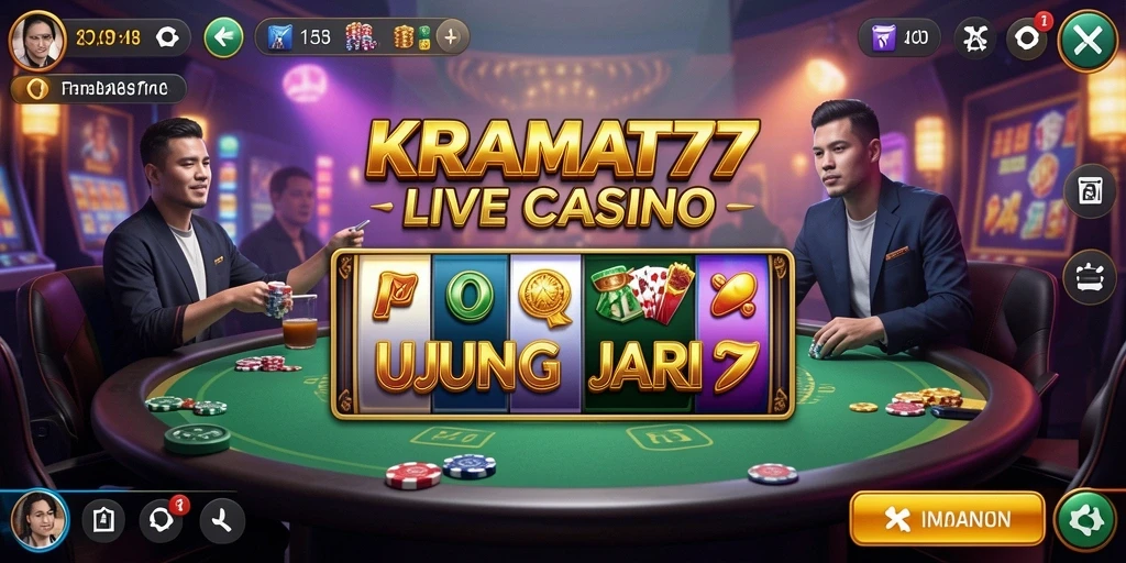Tampilan gameplay KRAMAT77 saat permainan Live Casino berlangsung.