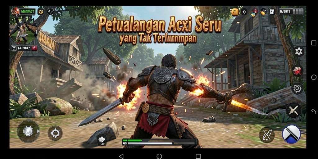 Tampilan dinamis dari gameplay MARIMA77 yang penuh aksi.
