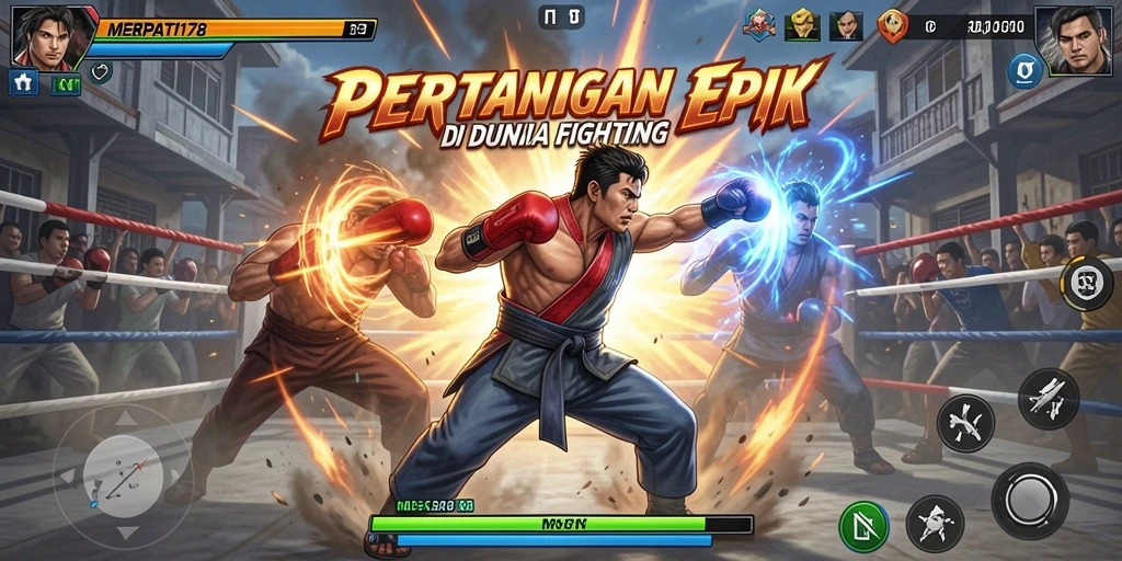 Screenshot gameplay MERPATI178 menampilkan pertarungan yang intens.