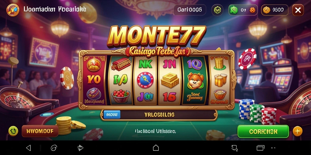 Gameplay menarik dari MONTE77 dengan suasana kasino yang mendebarkan.