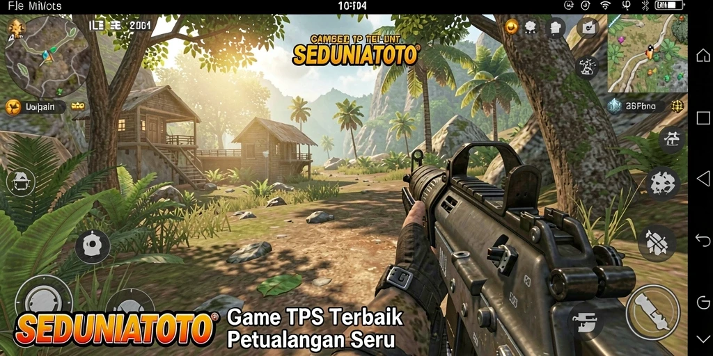 Tampilan gameplay seru SEDUNIATOTO dengan aksi TPS mendebarkan.