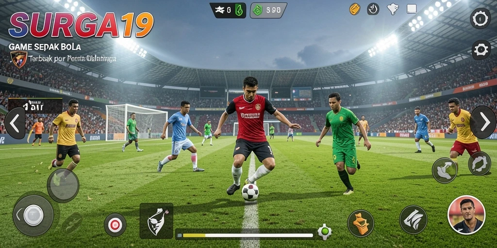 Tampilan menarik dari gameplay SURGA19 dengan pertandingan sepak bola yang mendebarkan.