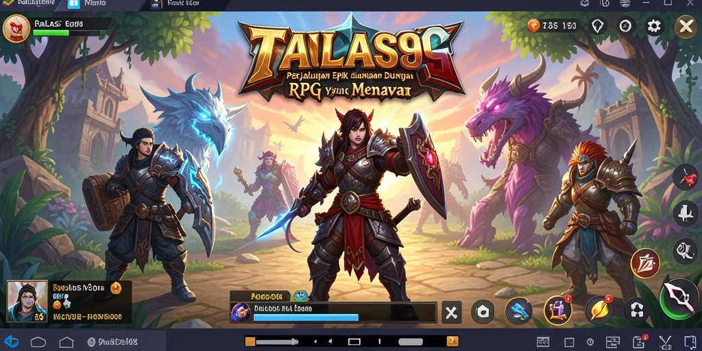 Tampilan gameplay mendebarkan di dunia RPG TALAS89 yang menawan.