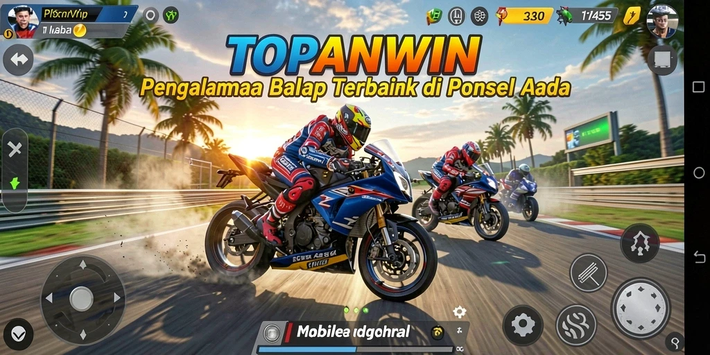 Screenshot aksi balap mendebarkan dalam TOPANWIN.